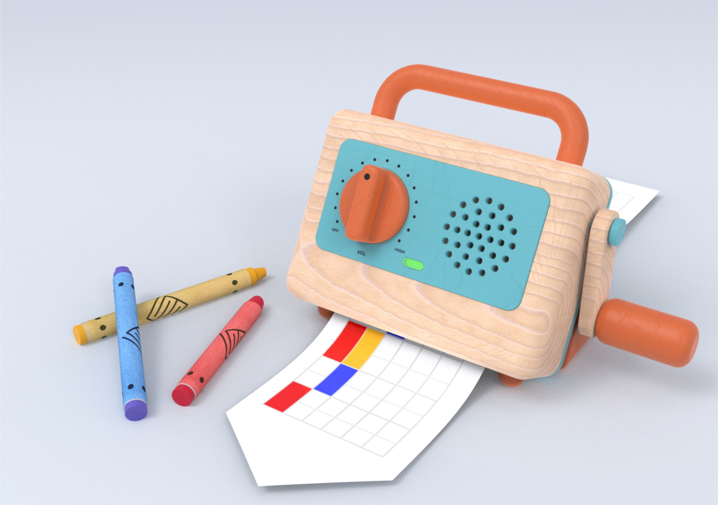 music box toy that uses crayon drawings as input